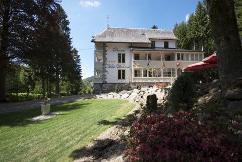 Die Villa Waldeck mit Garten am Waldrand